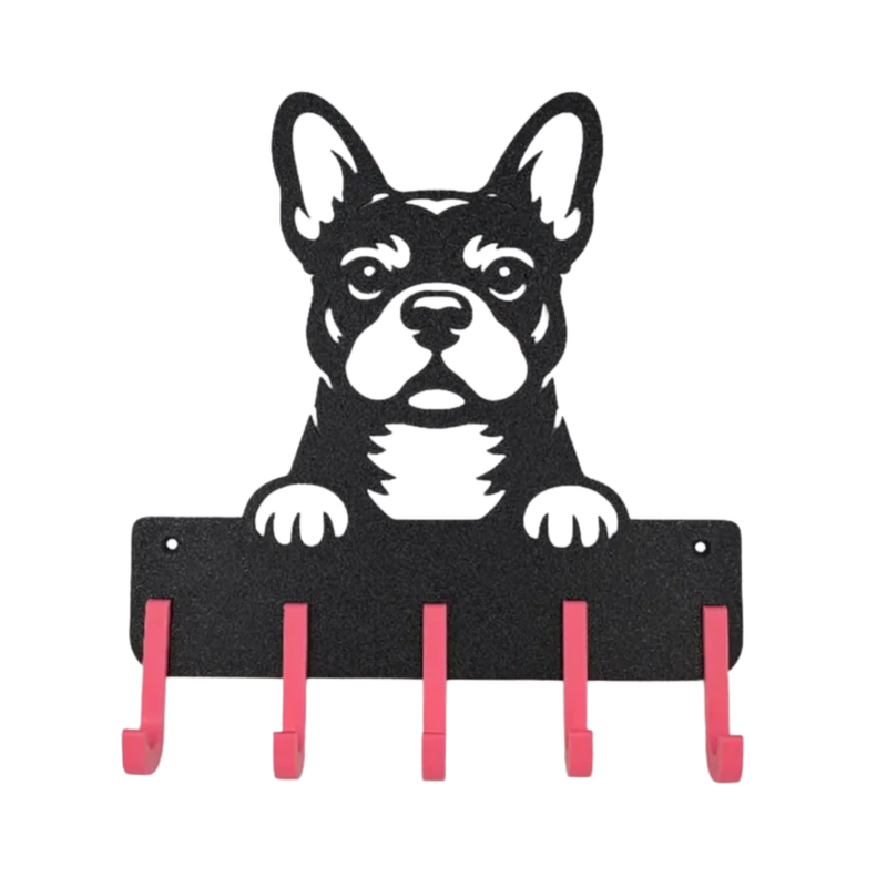 Suporte para Guia e Coleira de Cachorro, Bulldog Francês