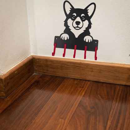 Suporte para Guia e Coleira de Cachorro, Corgi
