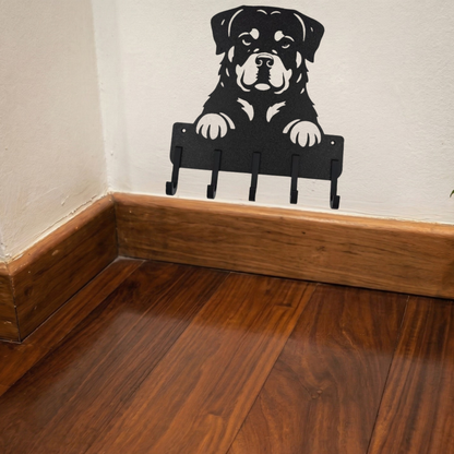 Suporte para Guia e Coleira de Cachorro, Rottweiler