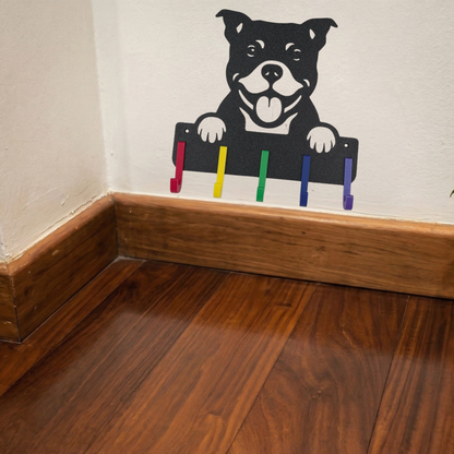 Suporte para Coleira e Guia de Cachorro, Staffordshire Bull Terrier