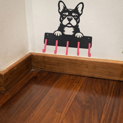 Suporte para Guia e Coleira de Cachorro, Bulldog Francês