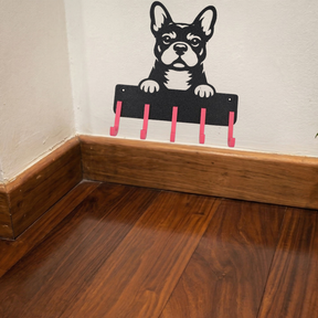 Suporte para Guia e Coleira de Cachorro, Bulldog Francês