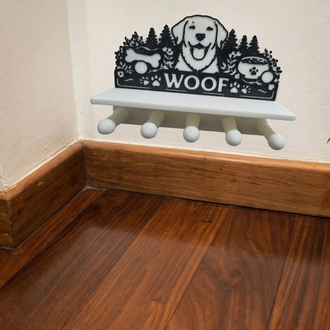 Organizador de Parede WOOF para Guia de Cachorro e Chaves