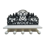 Organizador de Parede WOOF para Guia de Cachorro e Chaves