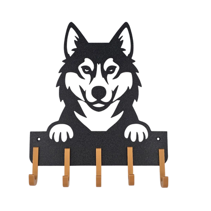 Suporte para Guia e Coleira de Cachorro, Husky Siberiano