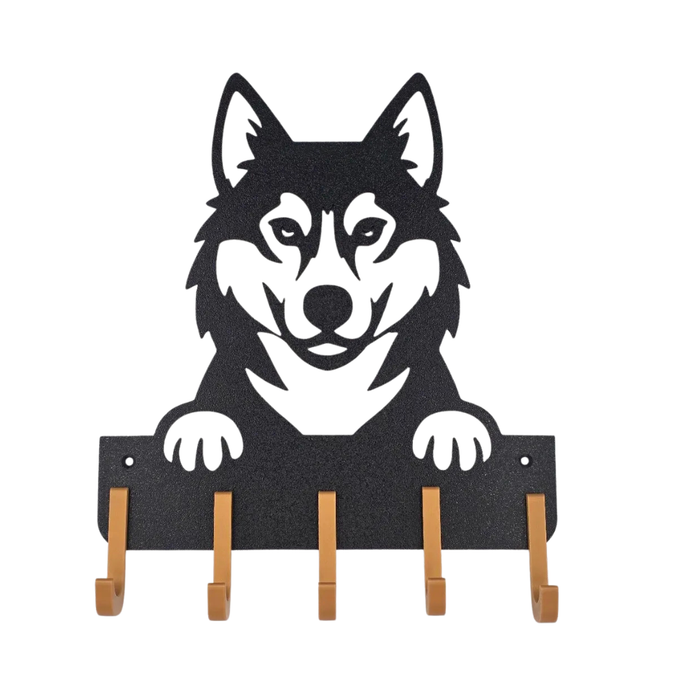 Suporte para Guia e Coleira de Cachorro, Husky Siberiano