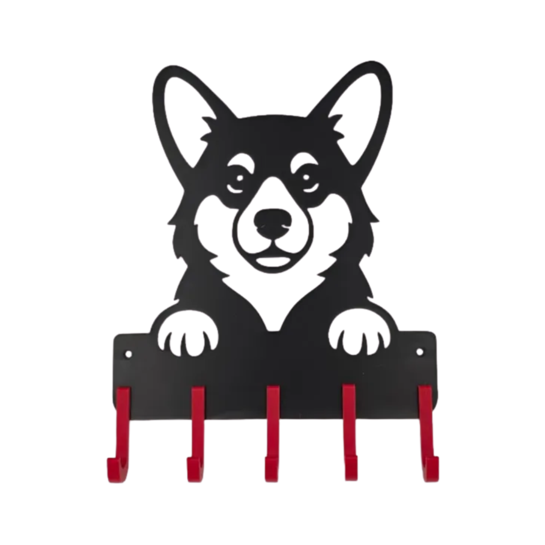 Suporte para Guia e Coleira de Cachorro, Corgi