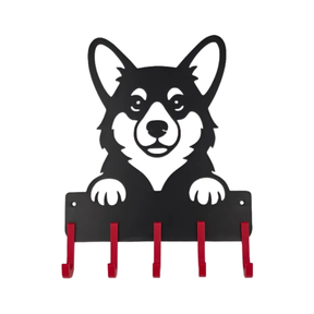 Suporte para Guia e Coleira de Cachorro, Corgi