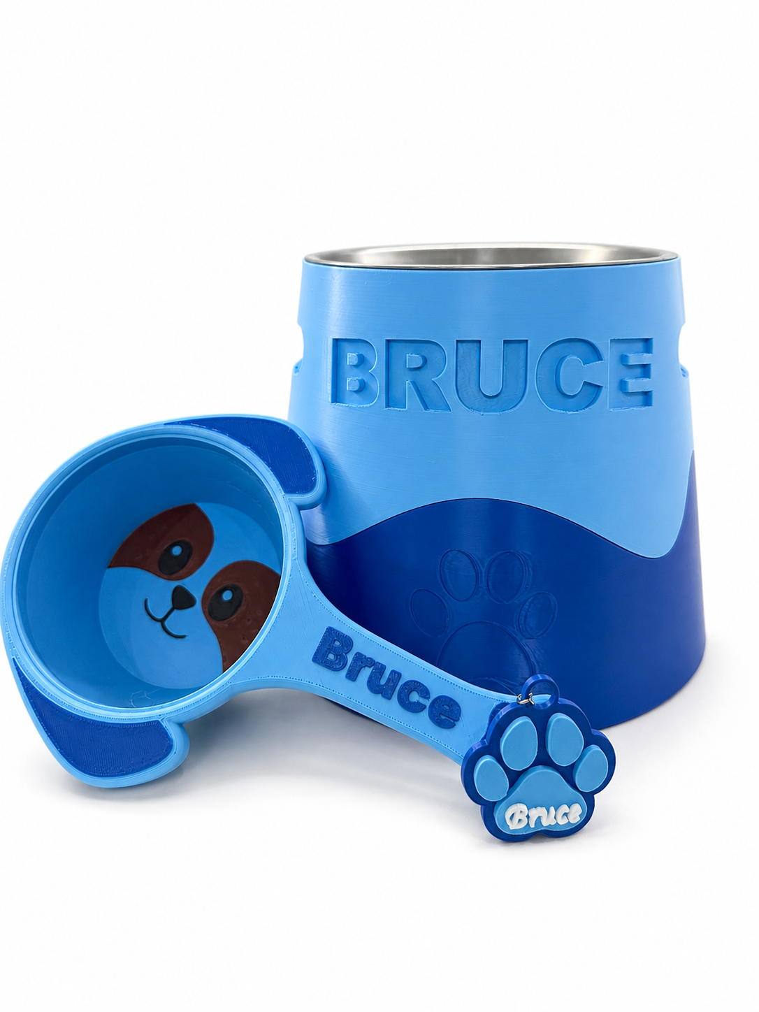 Kit Alimentação Personalizado para Pets | Pote e Dosador de Ração, personalizáveis