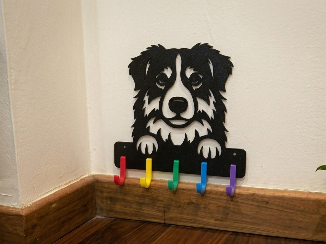 Suporte para Guia e Coleira de Cachorro, Pastor Australiano