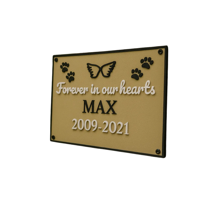 Placa de Memorial para Pet 3D - Nome e Datas Personalizados
