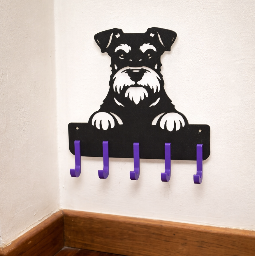 Suporte para Guia e Coleira de Cachorro, Schnauzer Miniatura