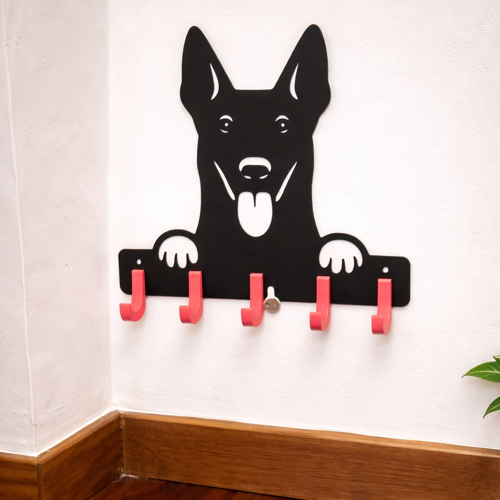 Suporte para Guia e Coleira de Cachorro, Pastor Belga Malinois