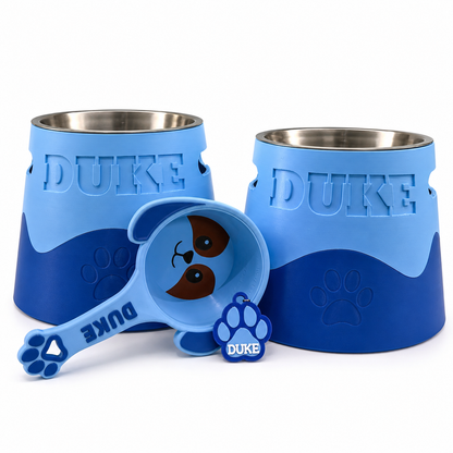 Kit Alimentação Personalizado para Pets | Pote e Dosador de Ração, personalizáveis