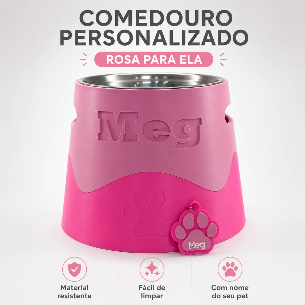 Kit Alimentação Personalizado para Pets | Pote e Dosador de Ração, personalizáveis