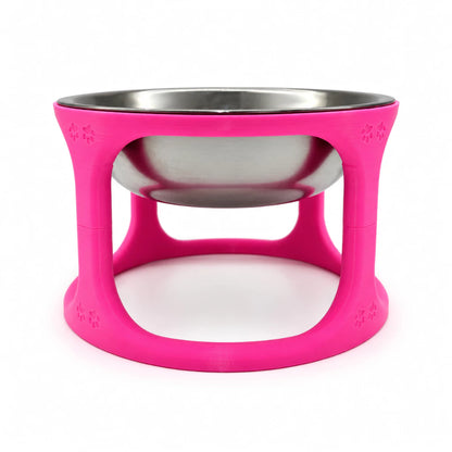 Comedouro Elevado Pet Personalizado com Nome + Tigela Inox para Cães e Gatos