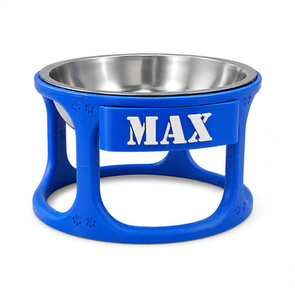 Comedouro Elevado Pet Personalizado com Nome + Tigela Inox para Cães e Gatos